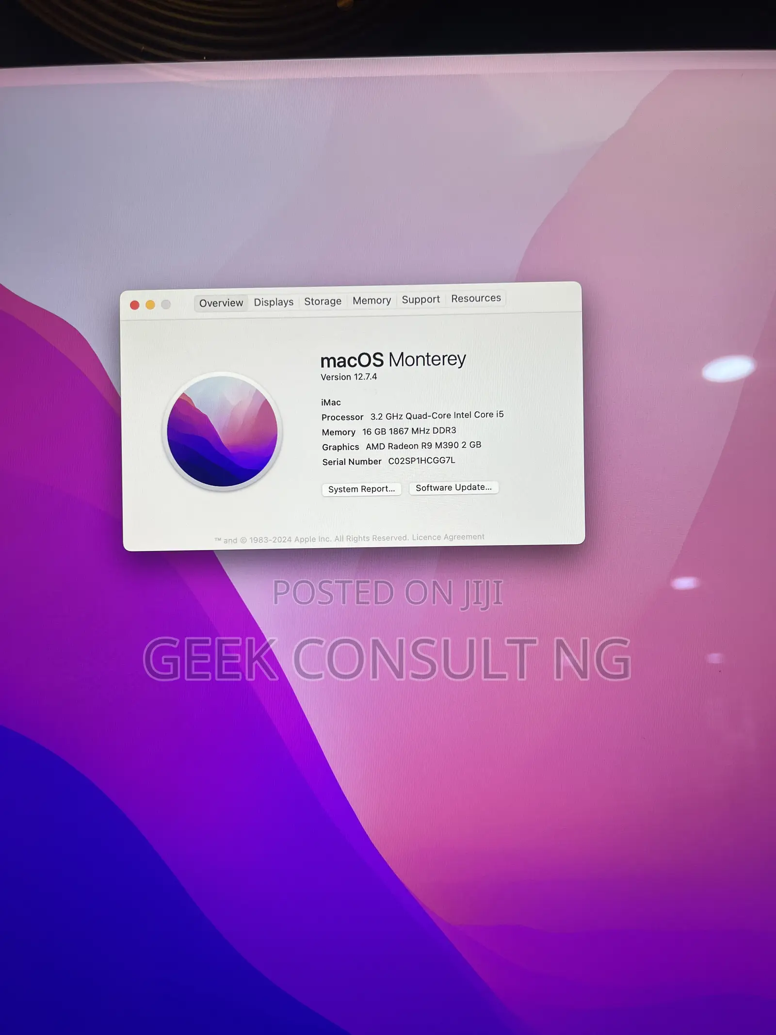 Desktop Computer Apple iMac 32GB Intel Core i5 SSD 256GB