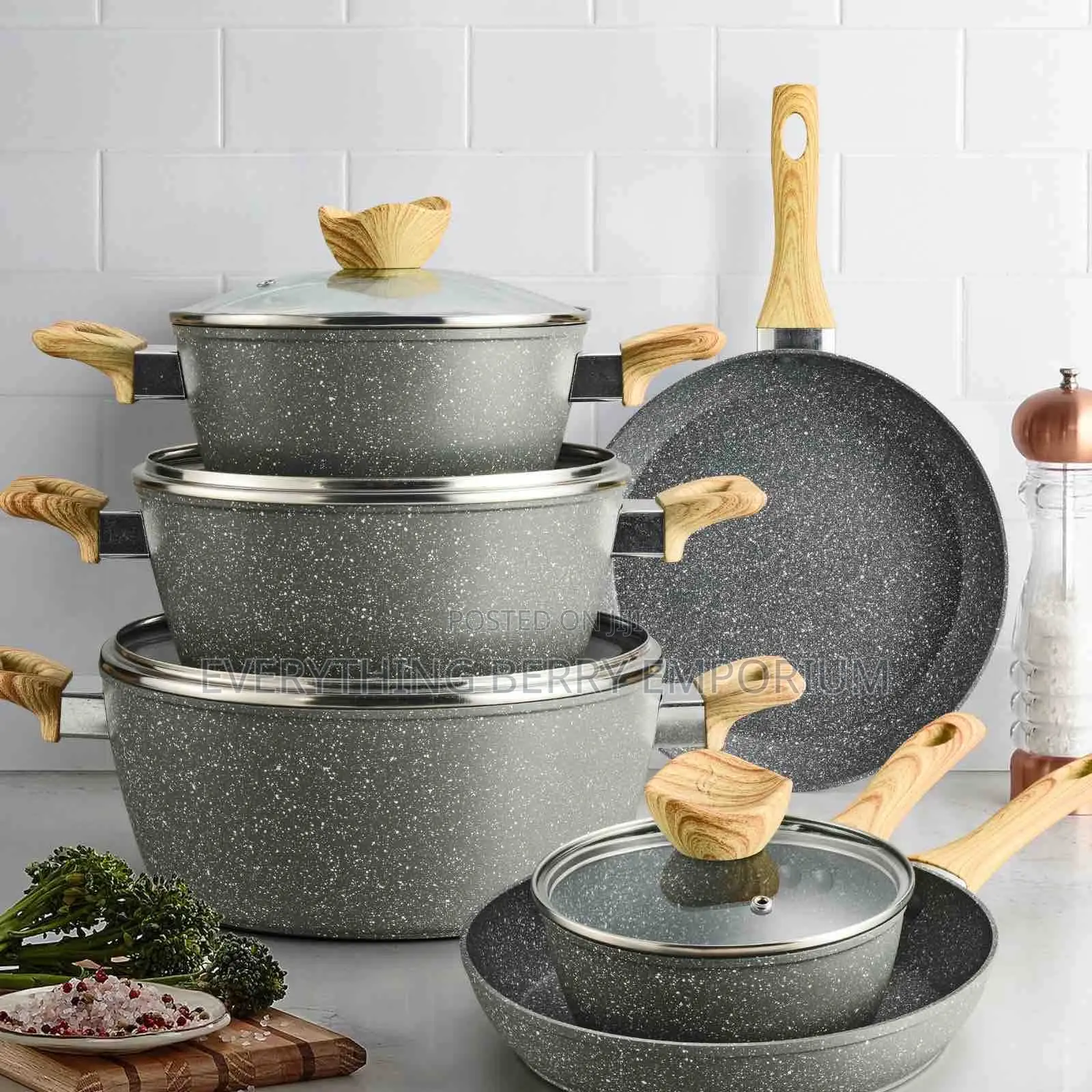 10pcs Granite Non-Stick Cookware Set