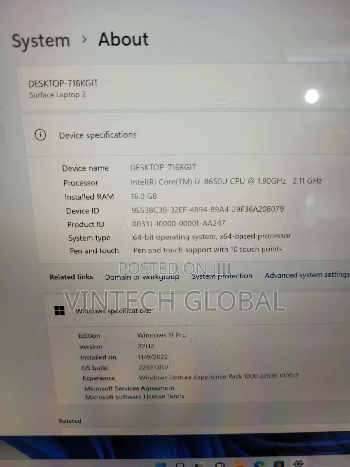 Laptop 16GB Intel Core i7 SSD 512GB