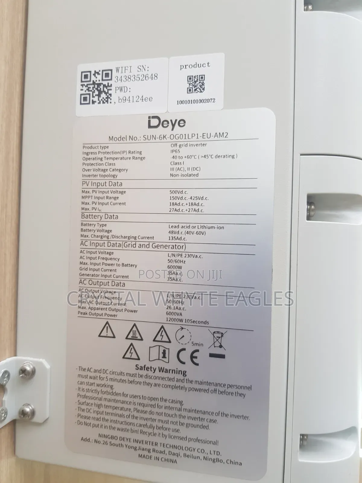 Deye 6kw Hybrid Solar Inverter