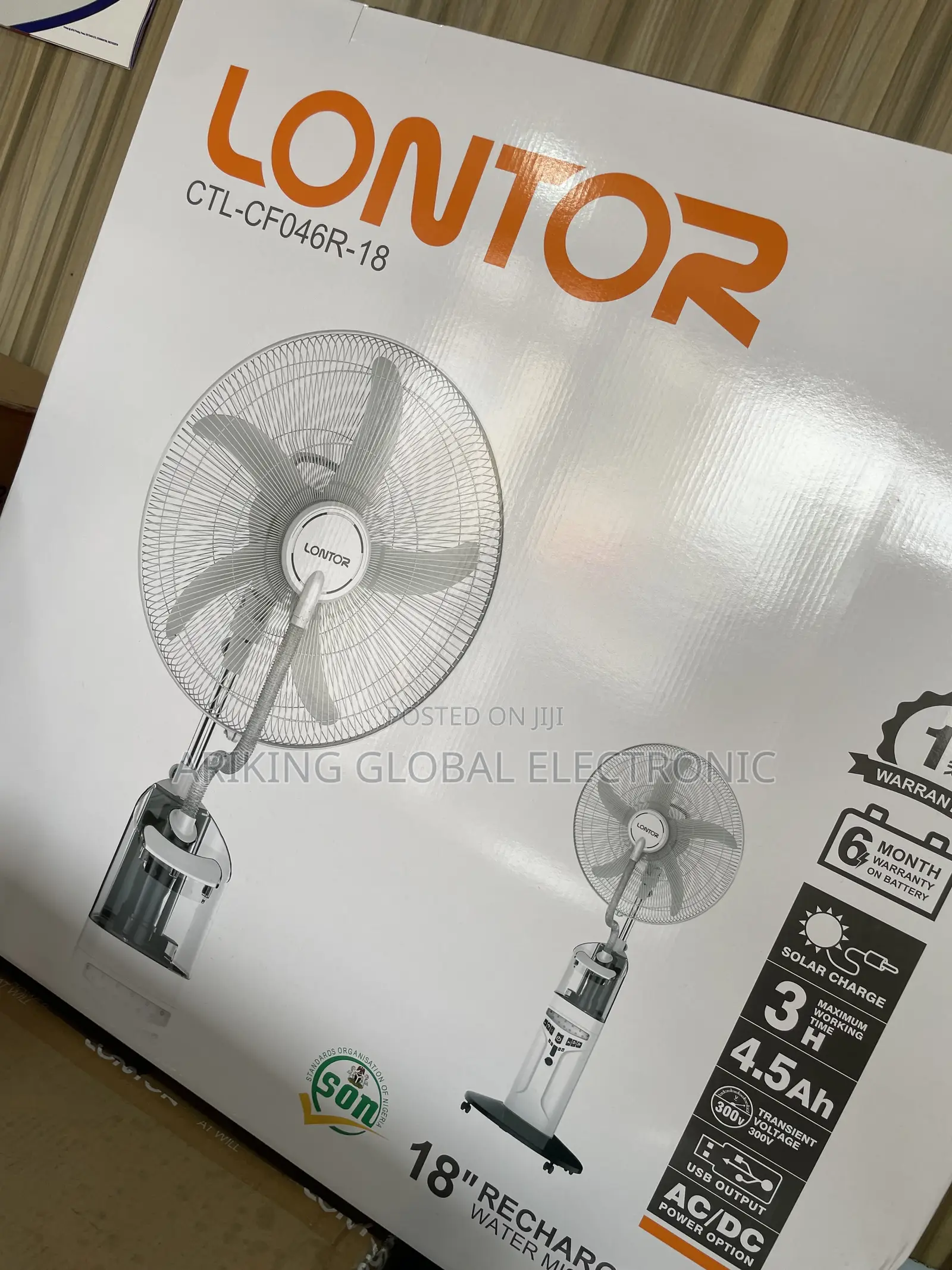 Lontor Rechargeable Mist Fan 18inch