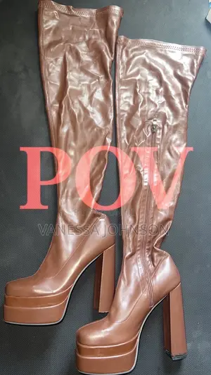 Brown Leather Platforms