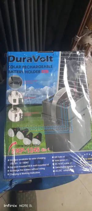 Duravolt Solar Rechargeable Battery Holder 4in1