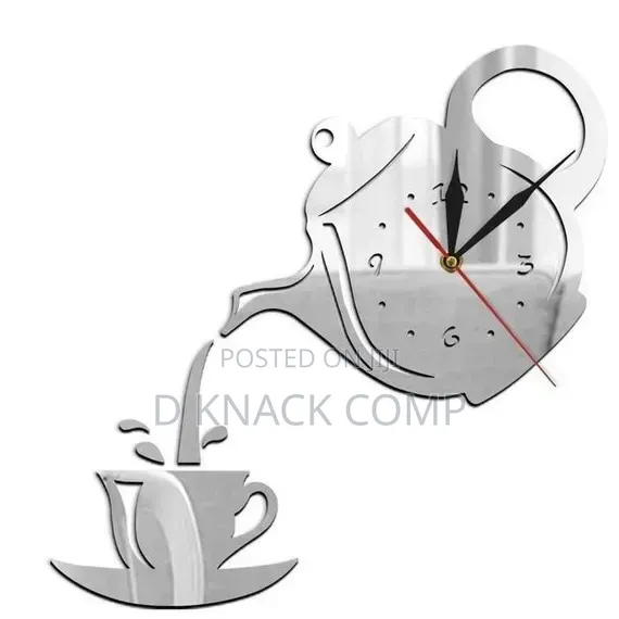 3d Diy Creative Coffee Cup Teapot Wall Clock