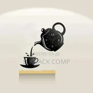 3d Diy Creative Coffee Cup Teapot Wall Clock