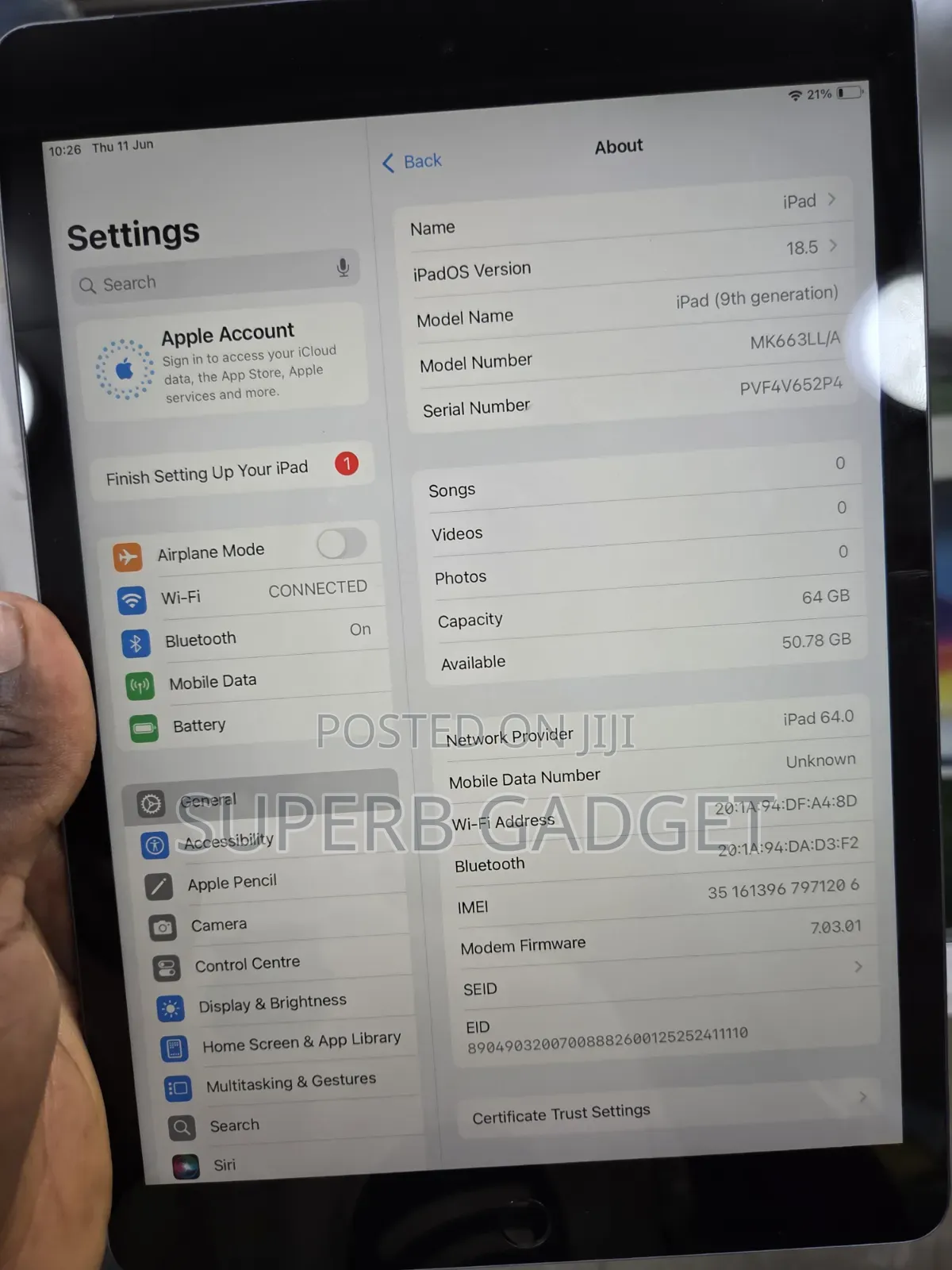 Apple iPad 10.2 (2021) 64 GB Black