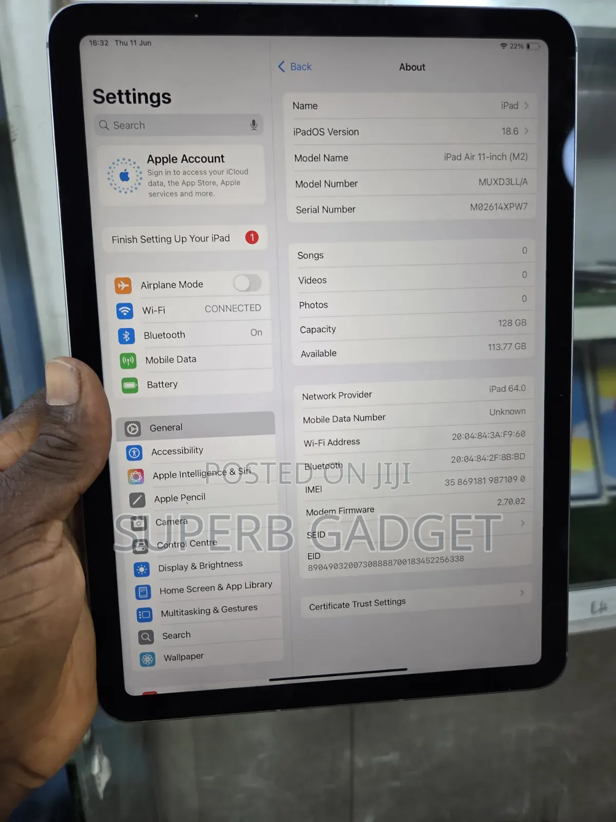 Apple iPad Air 11 (2024) 128 GB Black