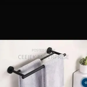 Double Black Towel Rack