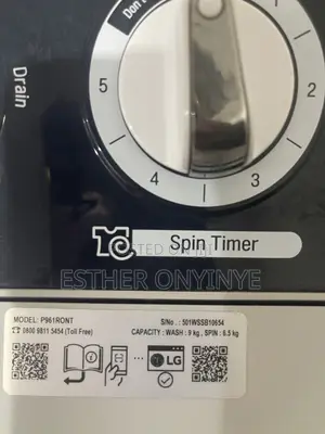 Lg 9kg Top Loader Manual Washing Machine With Spinner.