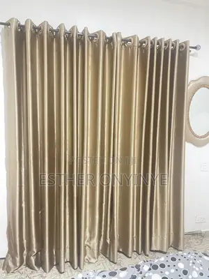 Gold Colored 2 Pieces Curtains