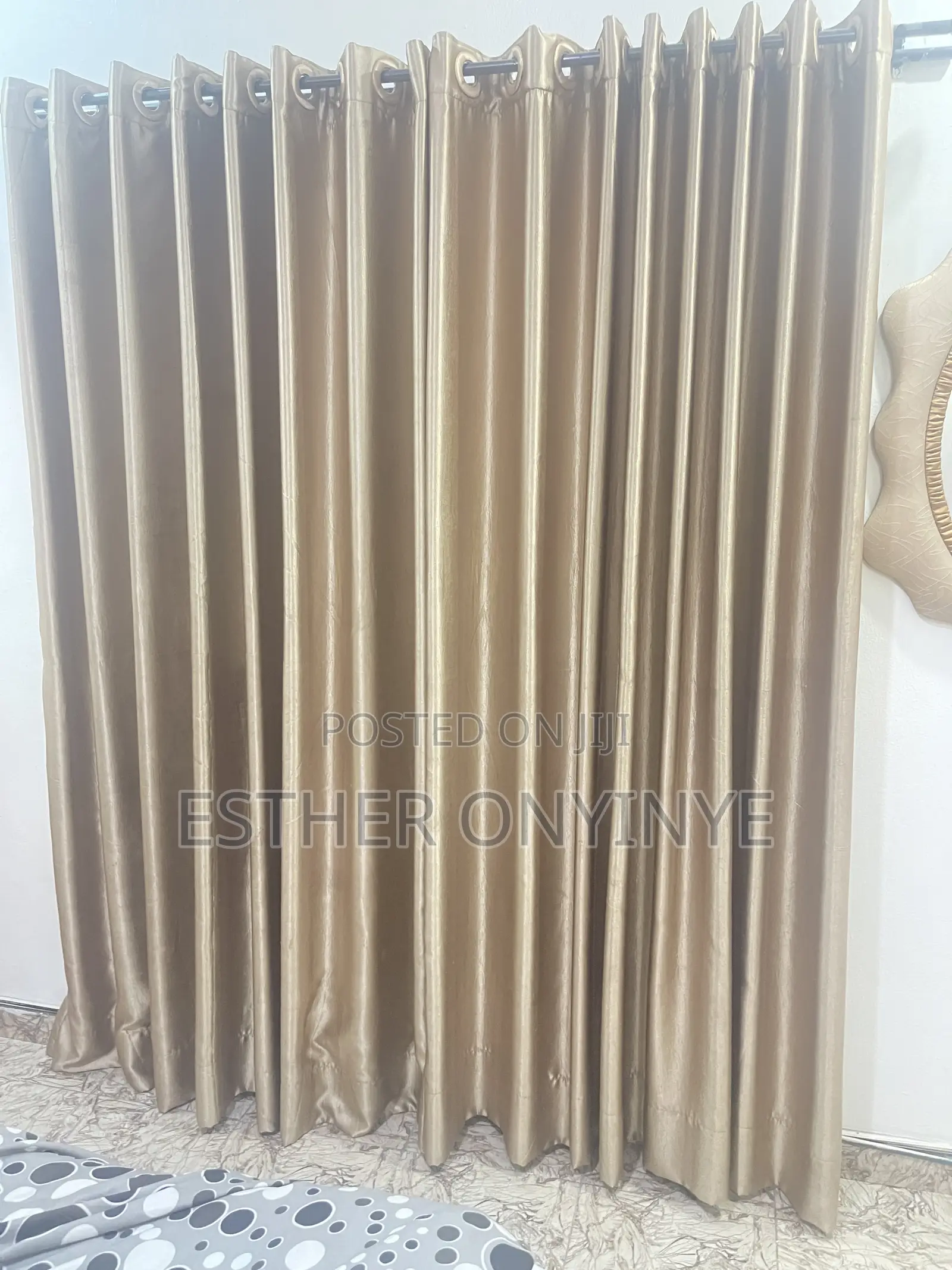 Gold Colored 2 Pieces Curtains