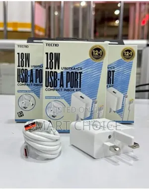 Original Tecno 18w Fast Charger Adapter + Cable – Super Fast Charging