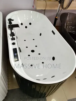 Black and White Luxury Acrylic Jacuzzi Tub With Full Accessories