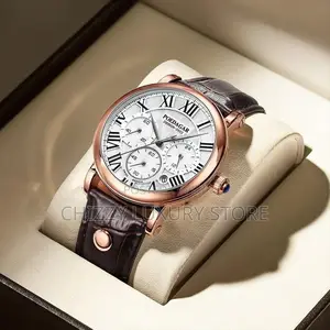 Poedagar Quality Men Genuine Leather Wristwatch