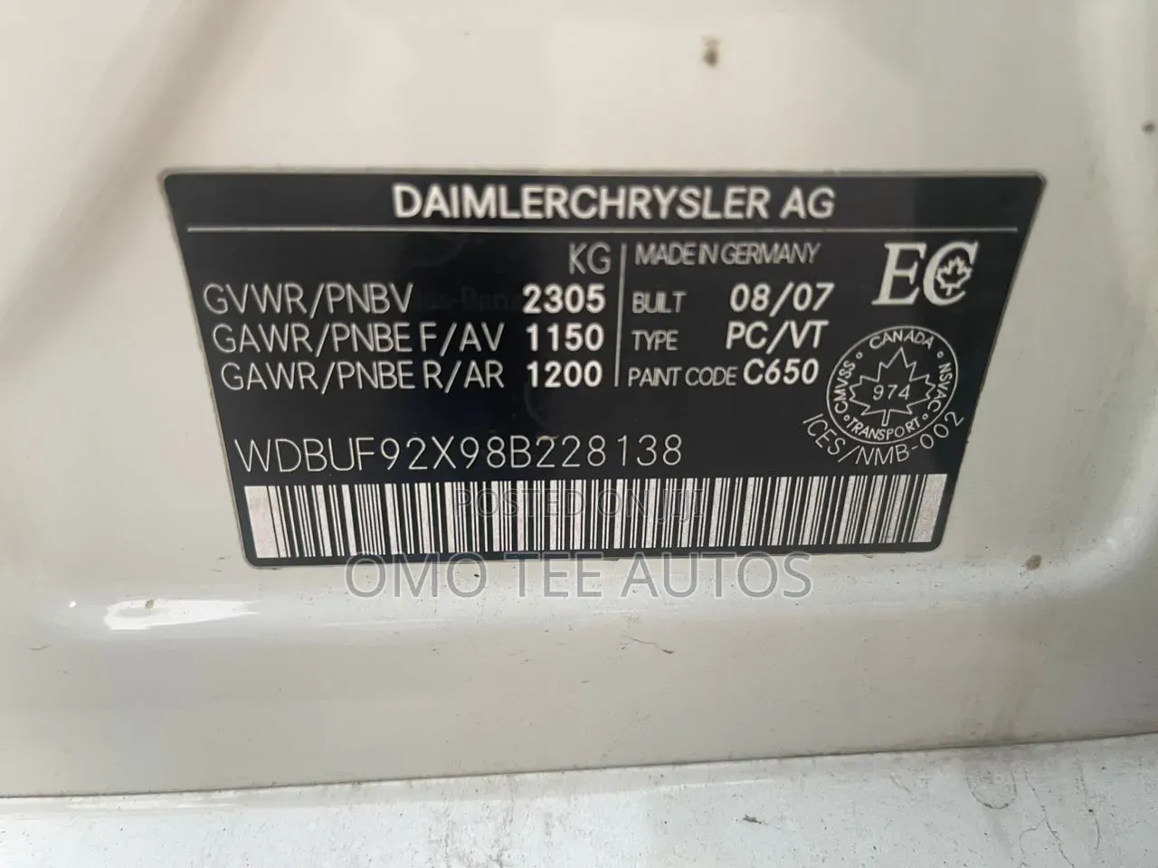 Mercedes-Benz E300 2008 White