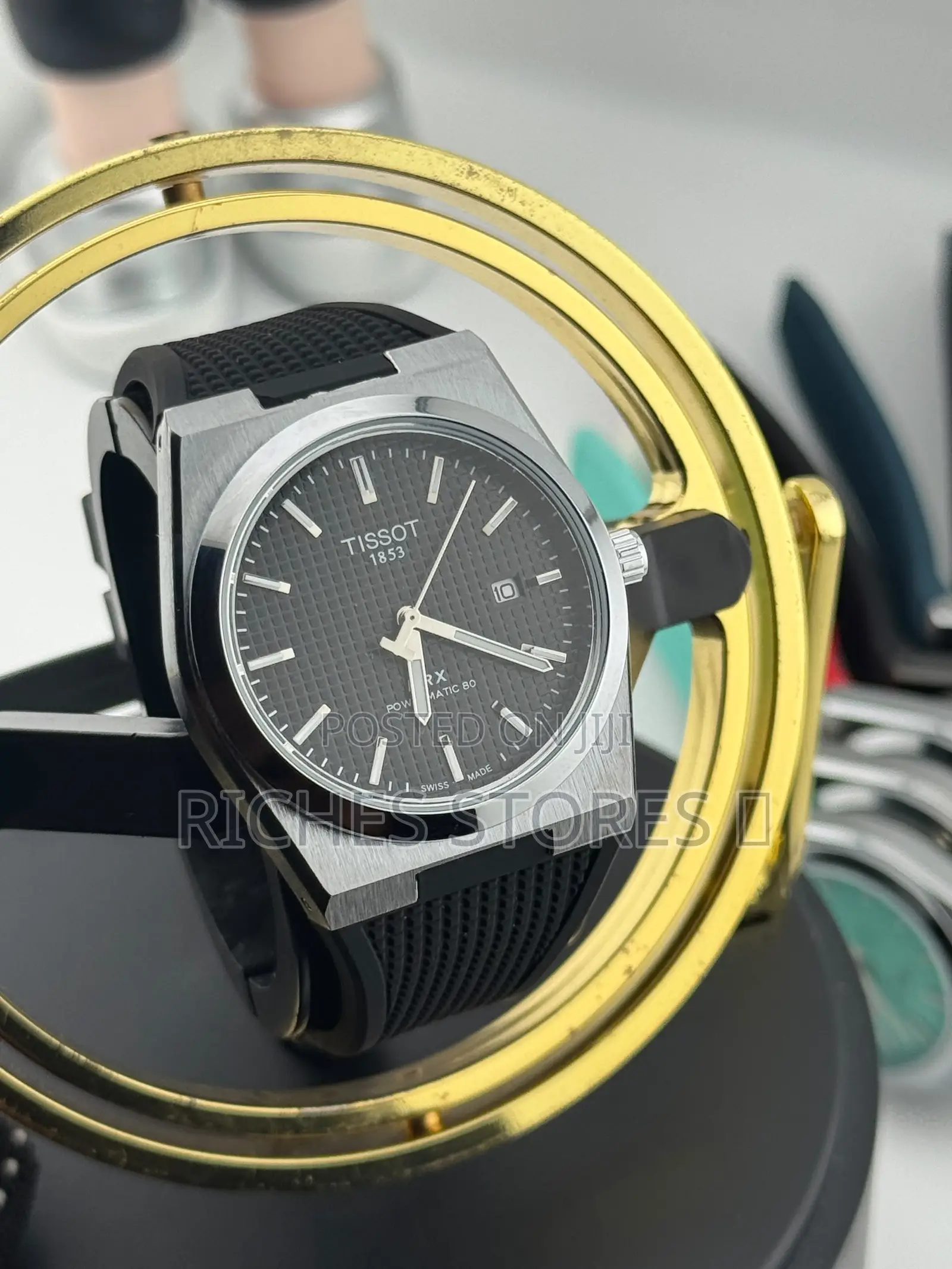 Tissot PRX Powermatic 80 Waffle-Patterned Dial Rubber Watch