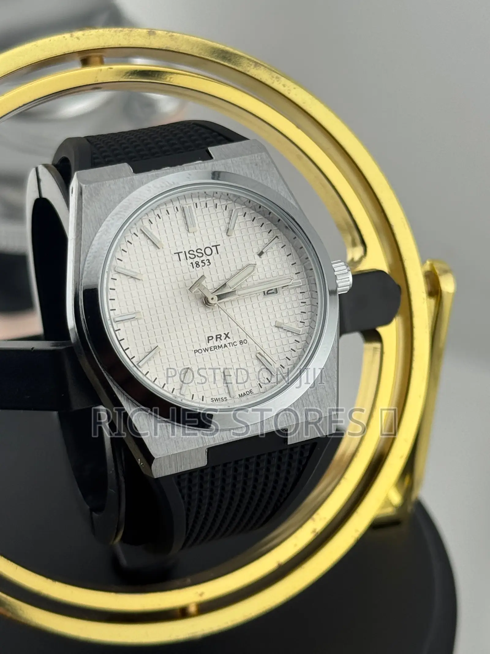 Tissot PRX Powermatic 80 Waffle-Patterned Dial Rubber Watch