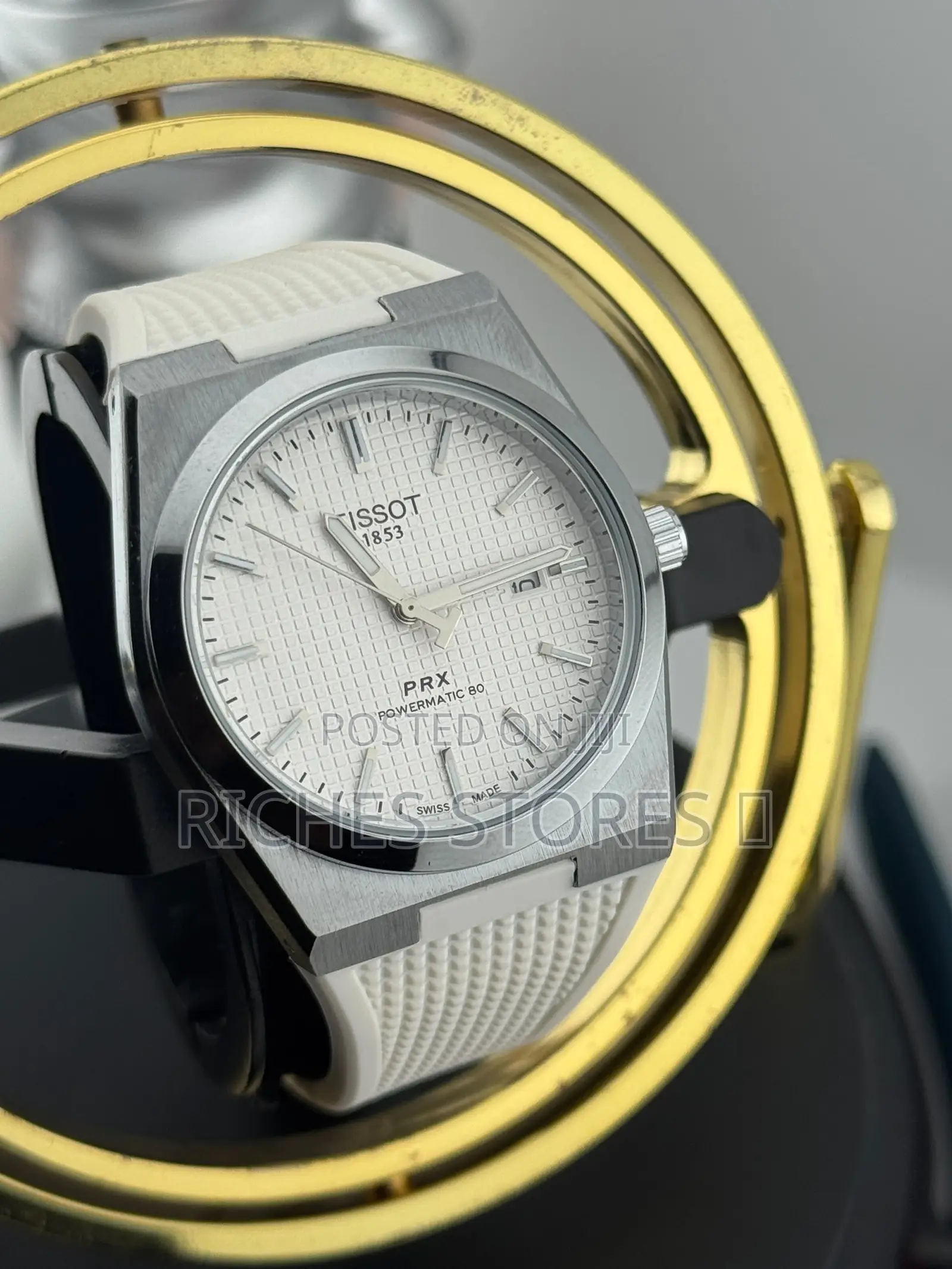 Tissot PRX Powermatic 80 Waffle-Patterned Dial Rubber Watch