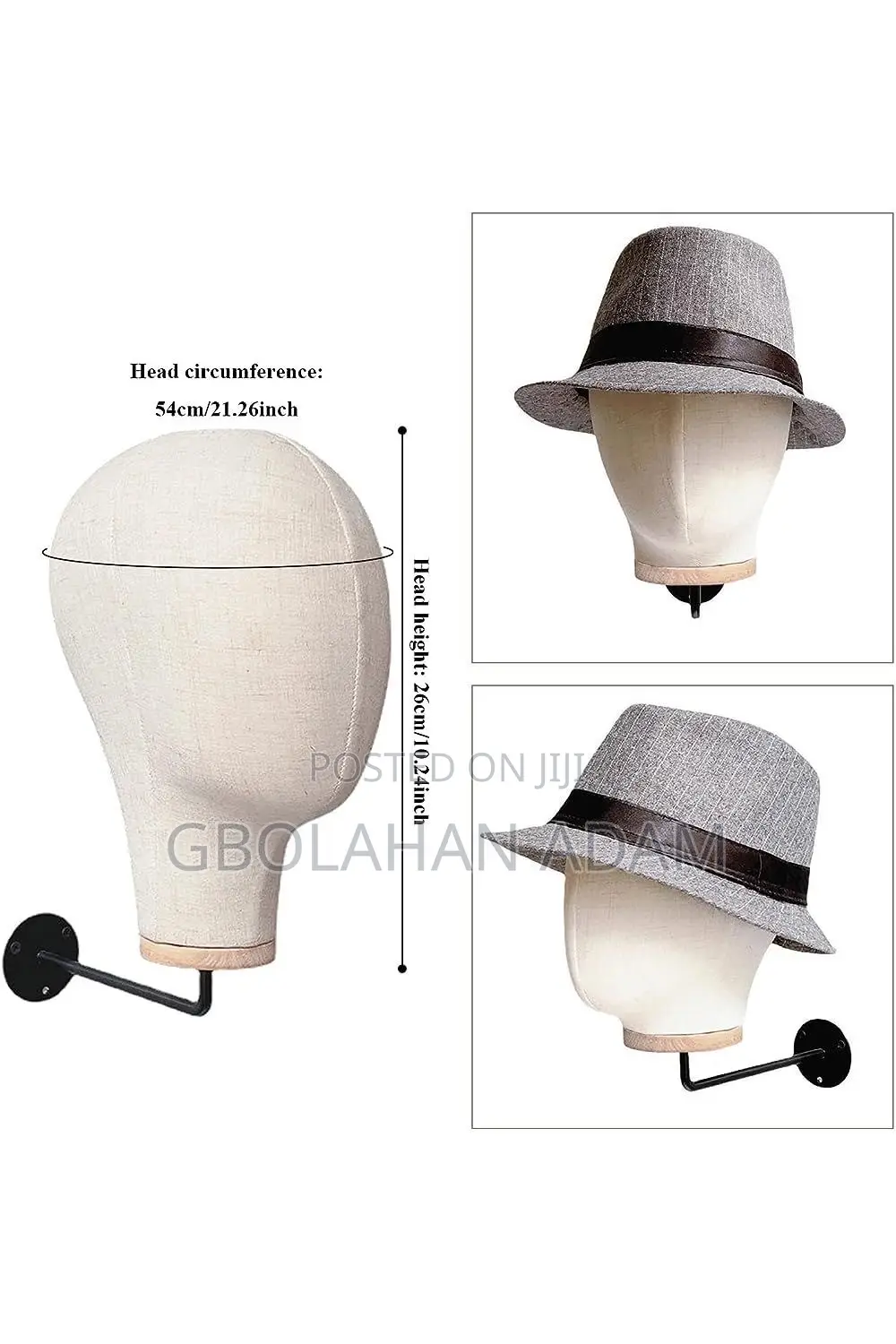 Wall-mounted Canvas Mannequin Head