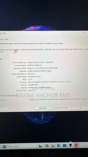 Laptop Alienware M16 R1 16GB Intel Core i7 SSD 1T