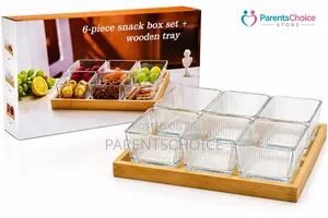 6-Piece Snack Box Set With Wooden Tray