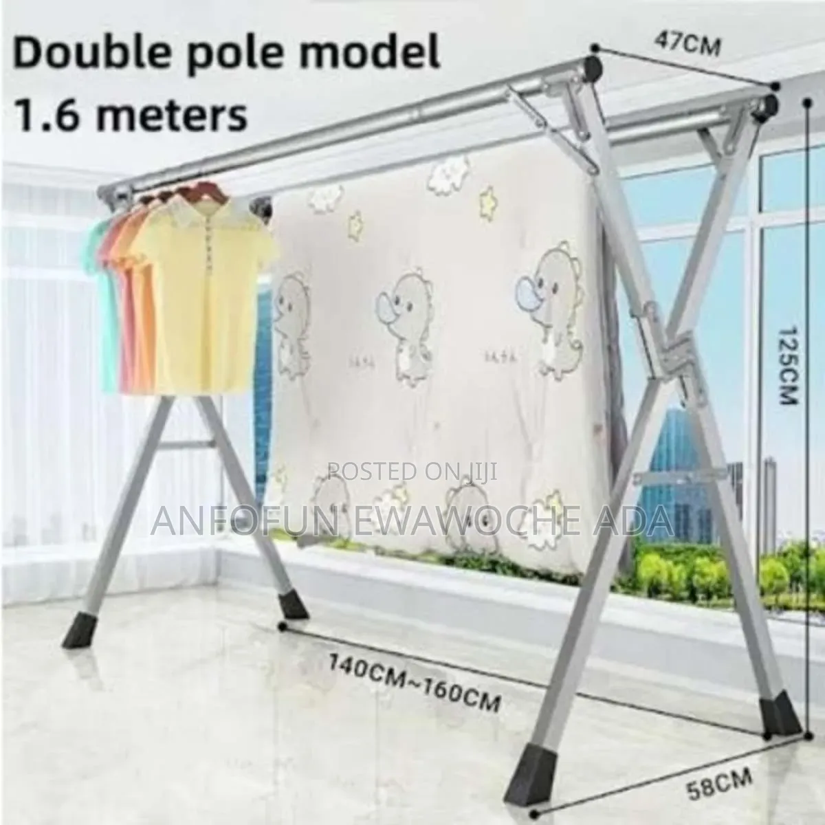 Double Rail Foldable Clothes Drying Hanger
