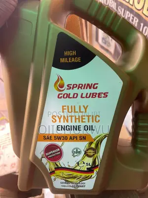 High Mileage Spring Gold Lubes Fully Synthetic Engine Oil Sae 5w30