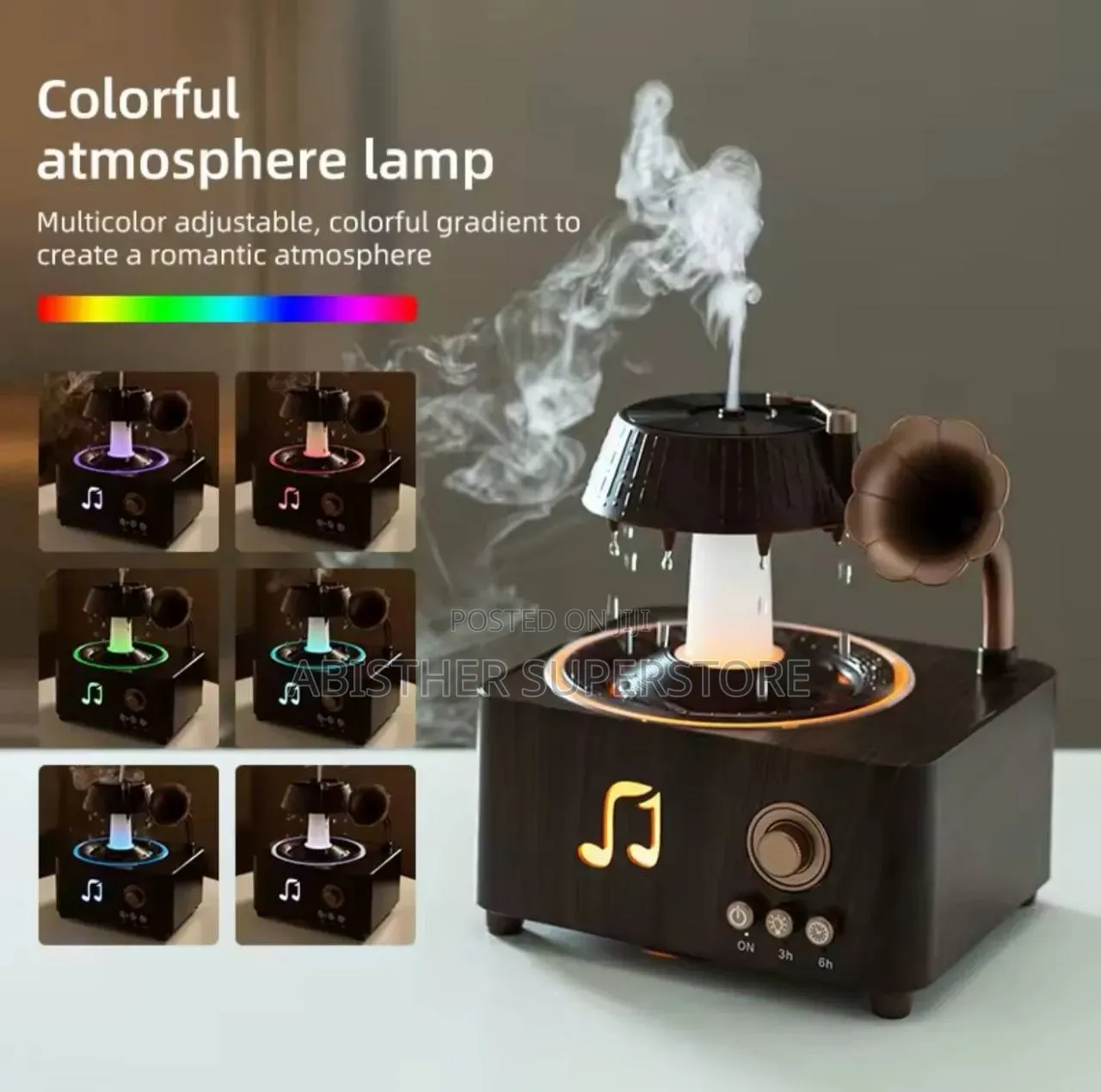 Rotating Raindrop Gramophone Humidifier.