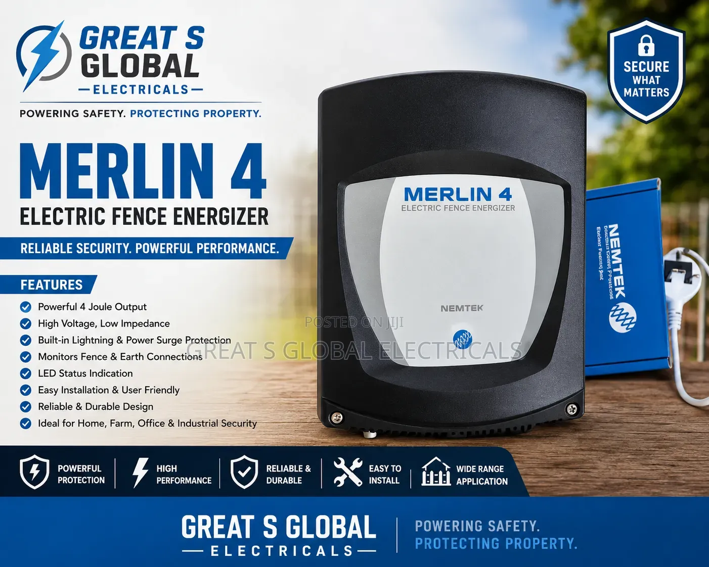 Merlin 4 Electric Fence Energizer - Great S Global Electricals Price: ₦ ...