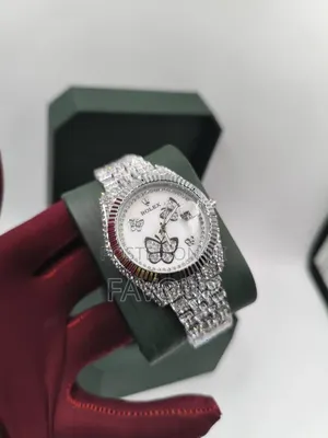 Rolex Full Stone Silver Wristwatch