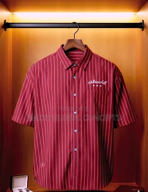 Urbanchill Vertical Striped Short-Sleeve Shirt.