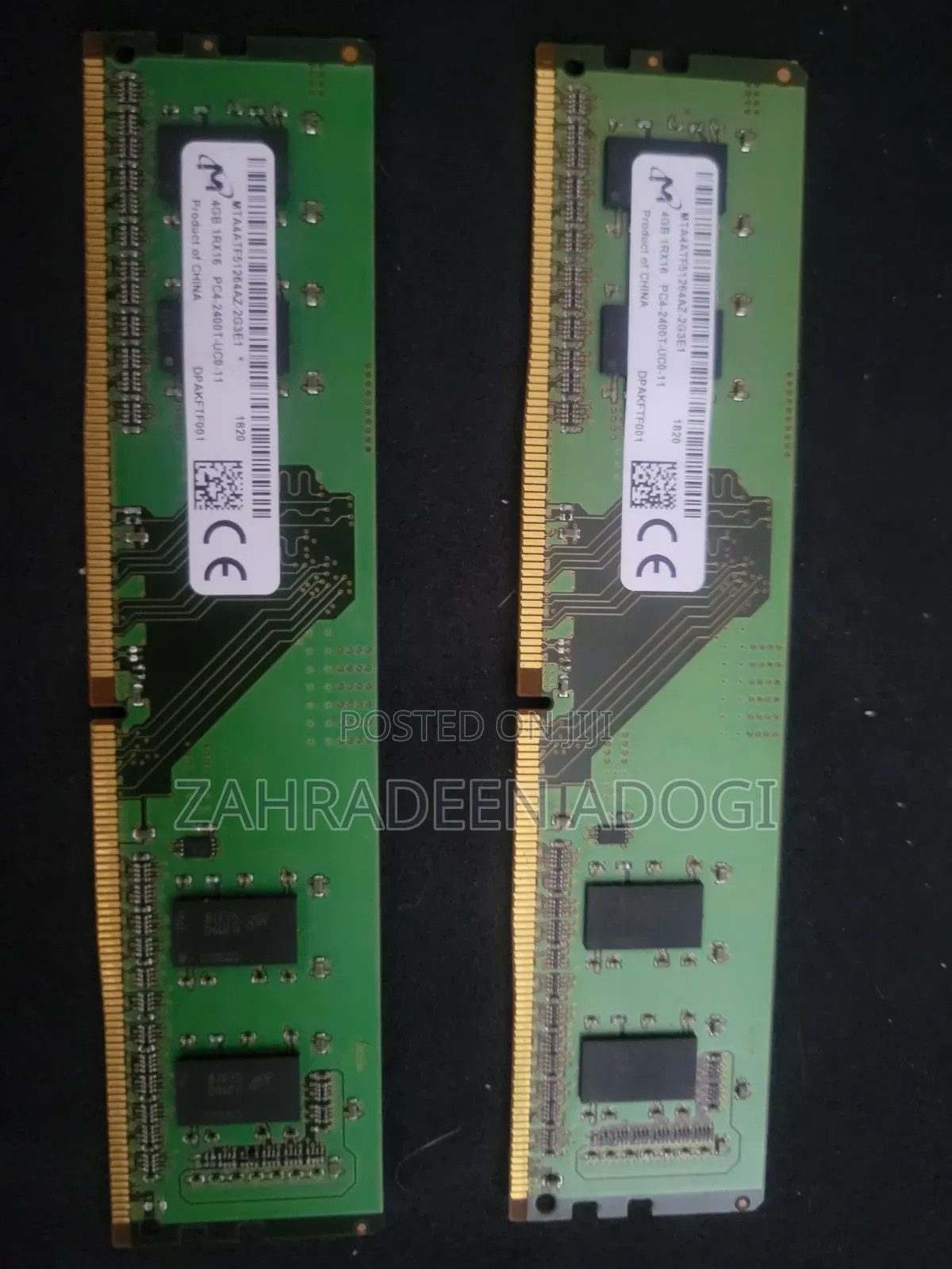2 Units of Micron Oem 4gb Ram Pc4 2400t Ddr4 Memory. For Both