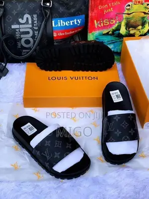 Original Louis Vuitton Black Slides