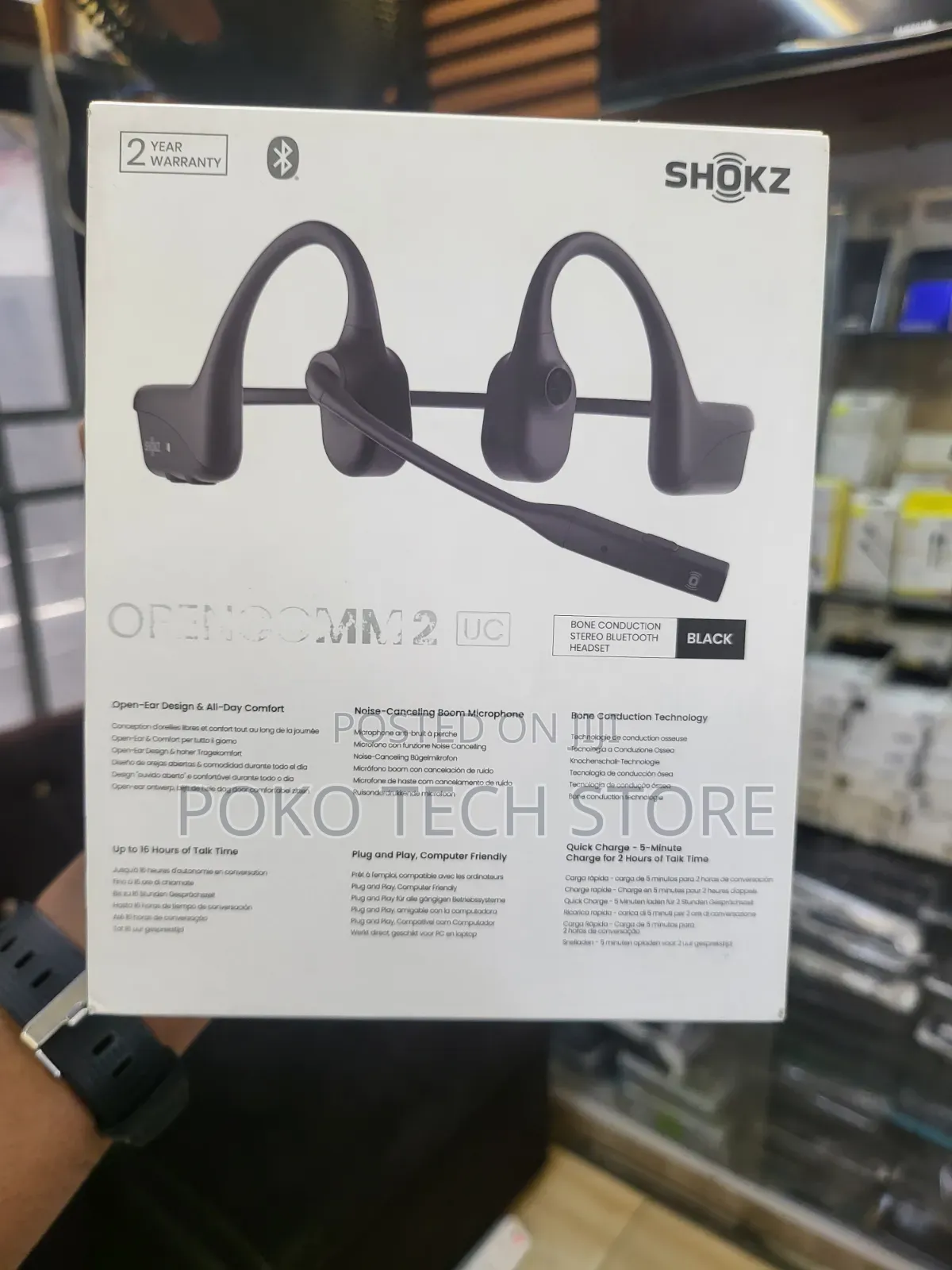 Shokz Opencomm2 Uc Bone Conduction Stereo Bluetooth Headset