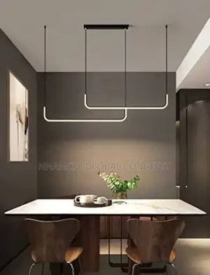 Duplex Staircase Lamp Long Chandelier Black Gold Modern Minimalist