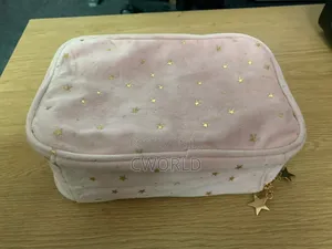 Velvet Star Cosmetic Bag – Blush Pink + Gold