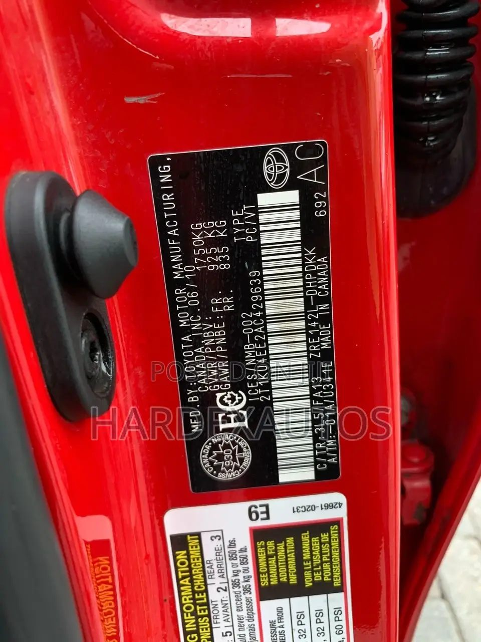 Toyota Matrix 2010 Red