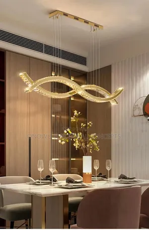 Modern Crystal Lustre Ceiling Chandelier Gold Irregular Ring Pendant