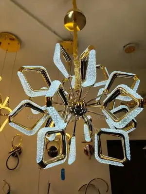 Modern Crystal Lustre Ceiling Chandelier Gold Irregular Ring Pendan