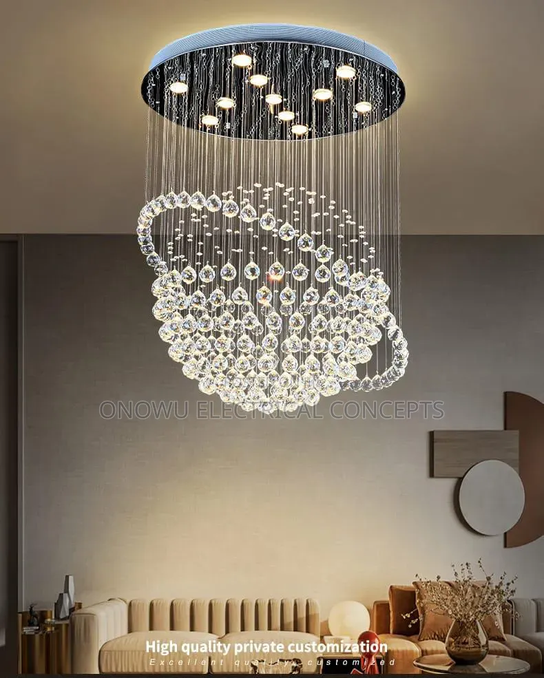 European Style, Duplex Building, Crystal, Simple, Large Chandelier