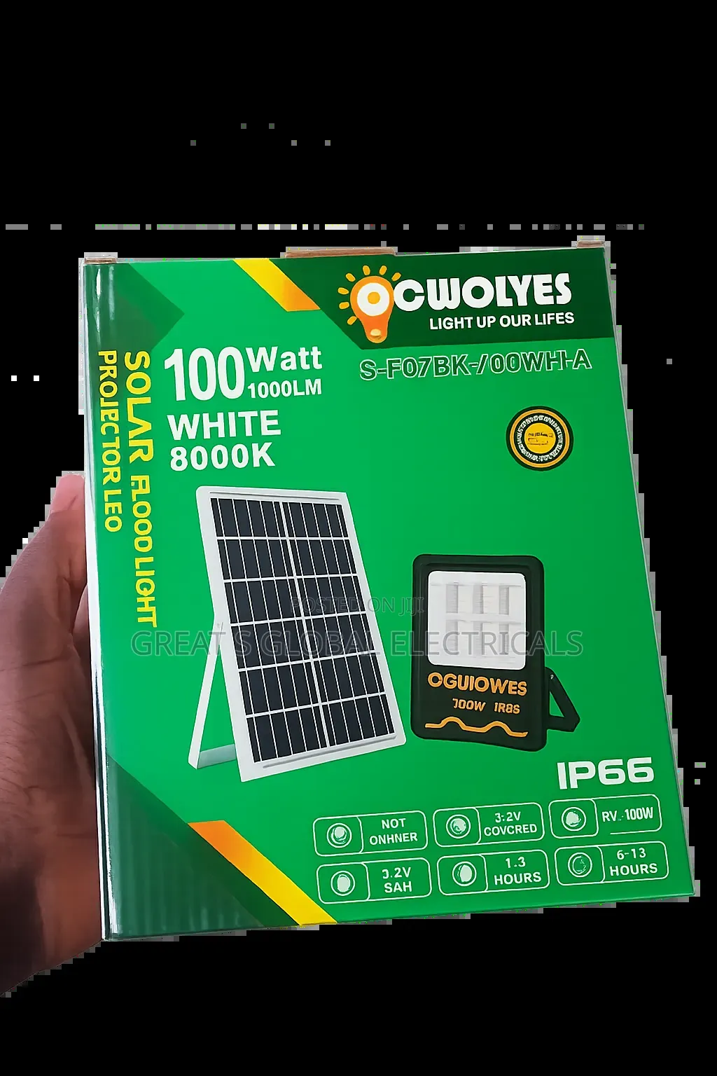 100w Solar Led Flood Light Kit With a Separate Solar Panel.