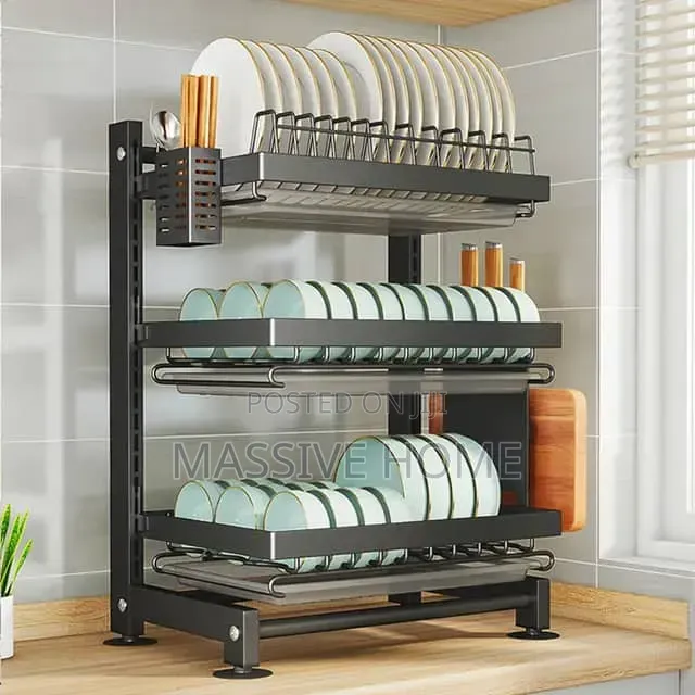 Three Step Multiple Kitchen Plate Rack
