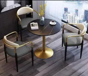 Vip Restaurant Gold Chairs With Table