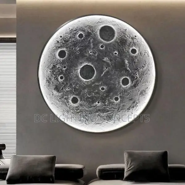 Modern Art Round Moon Led Wall Light.