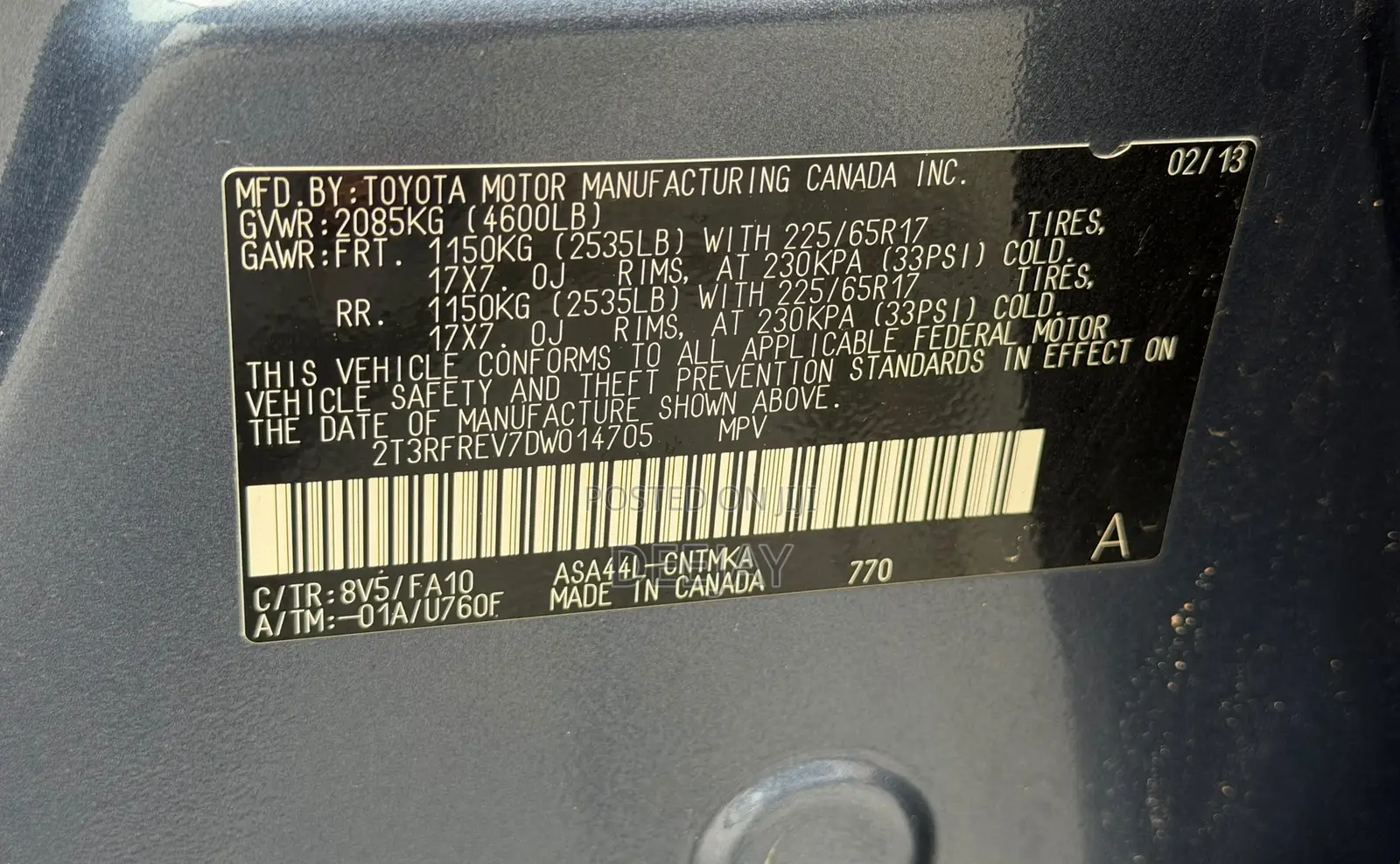 Toyota RAV4 2013 Blue