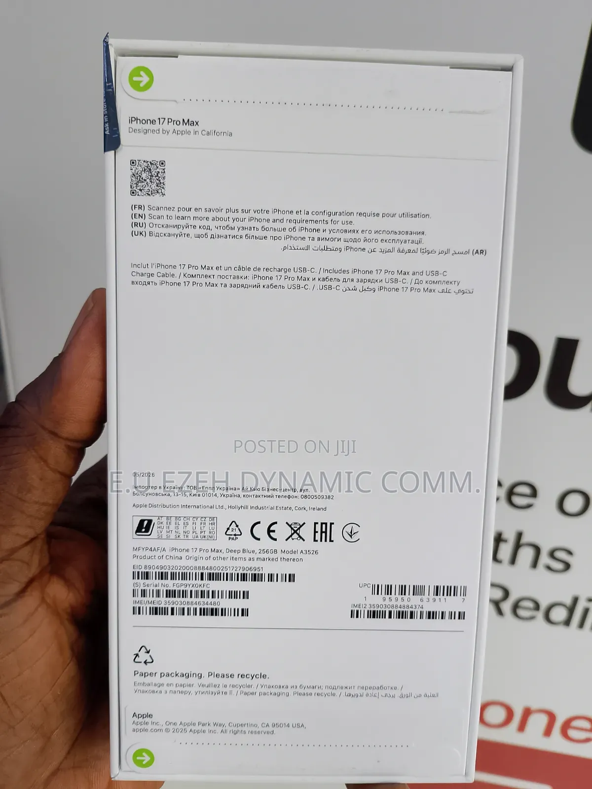 New Apple iPhone 17 Pro Max 256 GB Blue