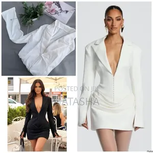New In Long Sleeve Draped Blazer Dress Size :S M L Xl Price:40,000