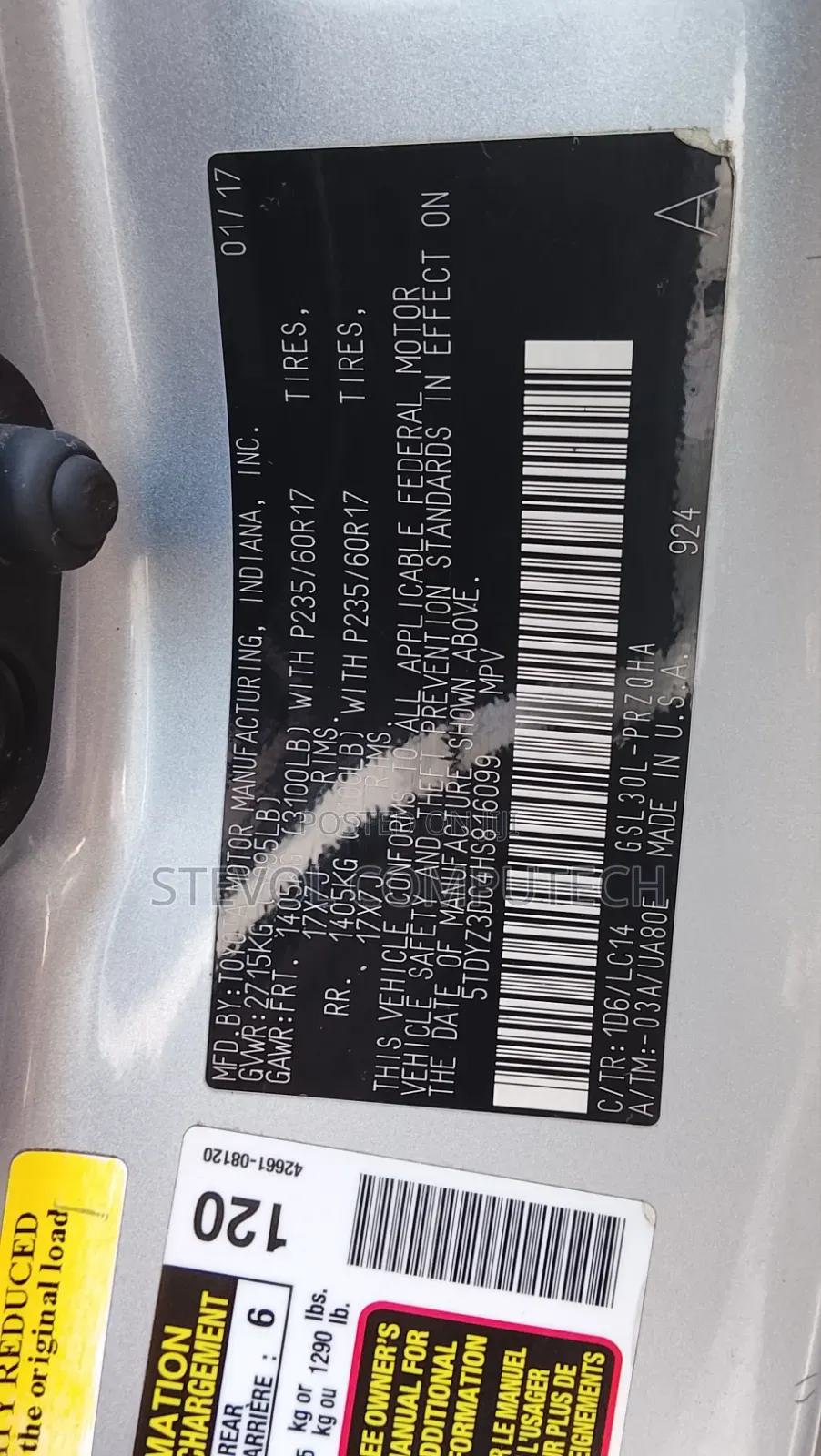 Toyota Sienna 2017 Beige