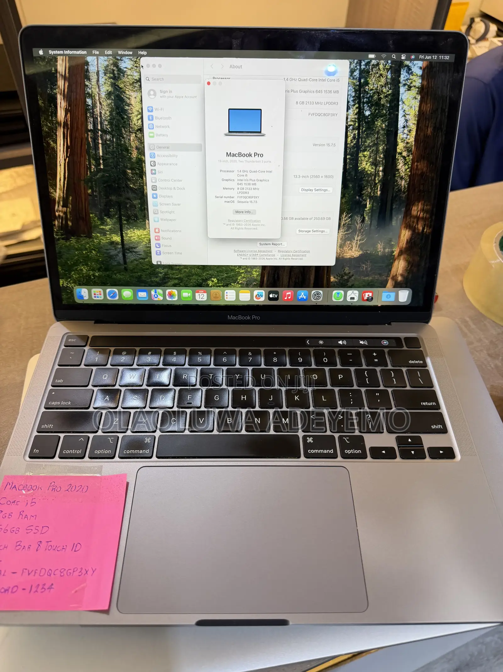 Laptop Apple MacBook Pro 2020 8GB Intel Core i5 SSD 256GB