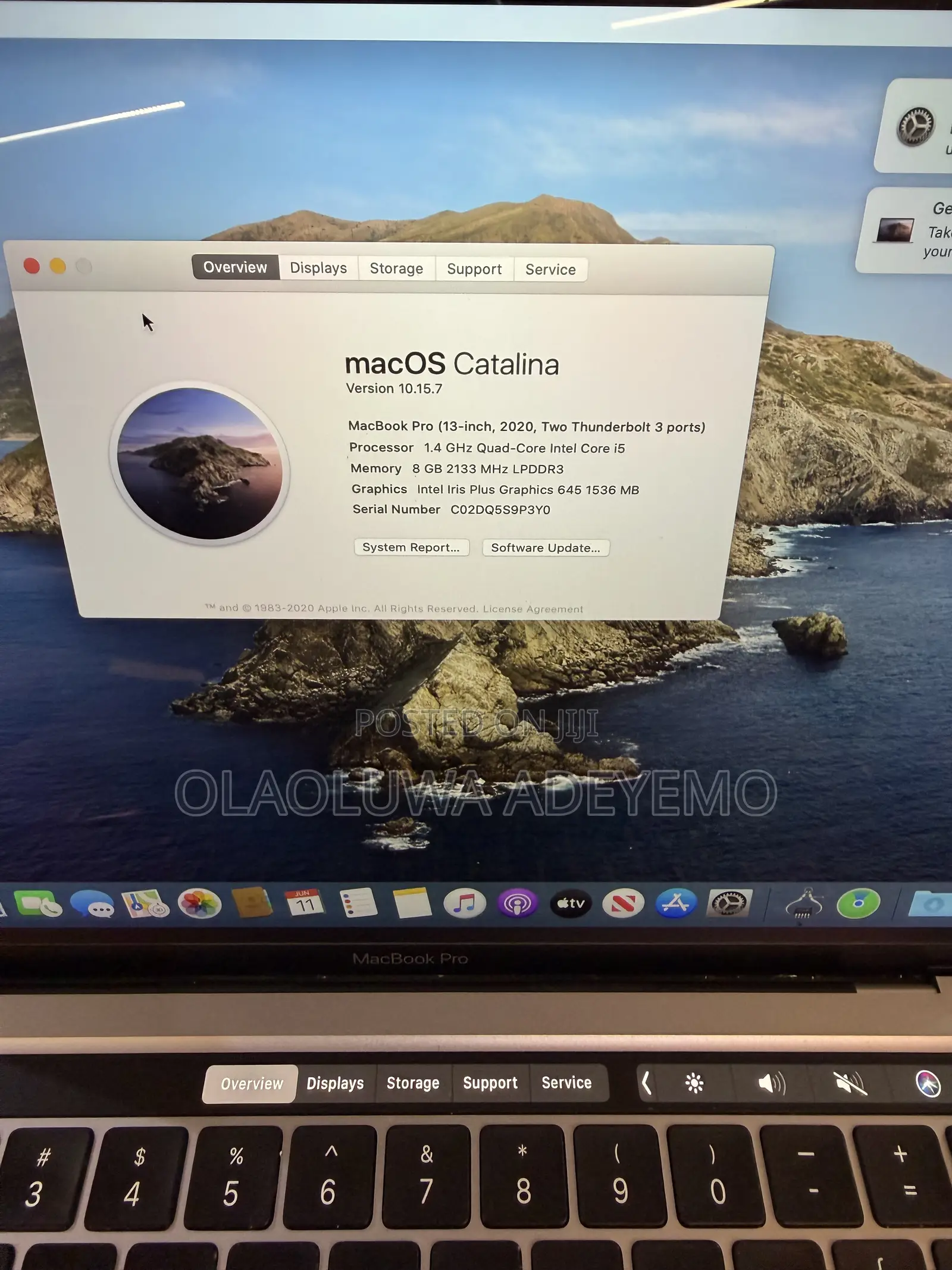 Laptop Apple MacBook Pro 2020 8GB Intel Core i5 SSD 512GB
